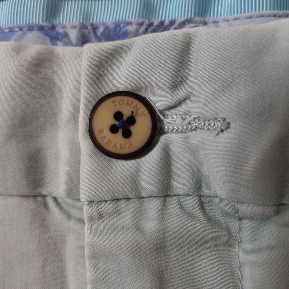 Tommy Bahama Chino Pants Mens 38x30 Seafoam Cotton Blend Solid Flat Front - Picture 8 of 14